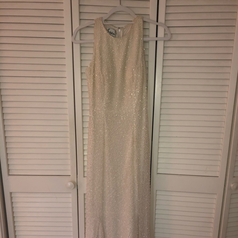 Ivory beaded long dress